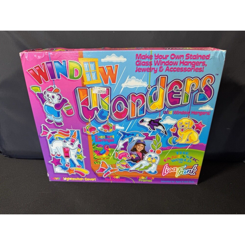 NEW Lisa Frank “Window Wonders” Stained Glass Art Kit Crafts USA
